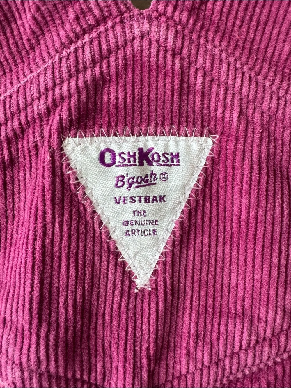 Vintage Y2K Osh Kosh B’Gosh Raspberry Corduroy Overalls‎ Size 6